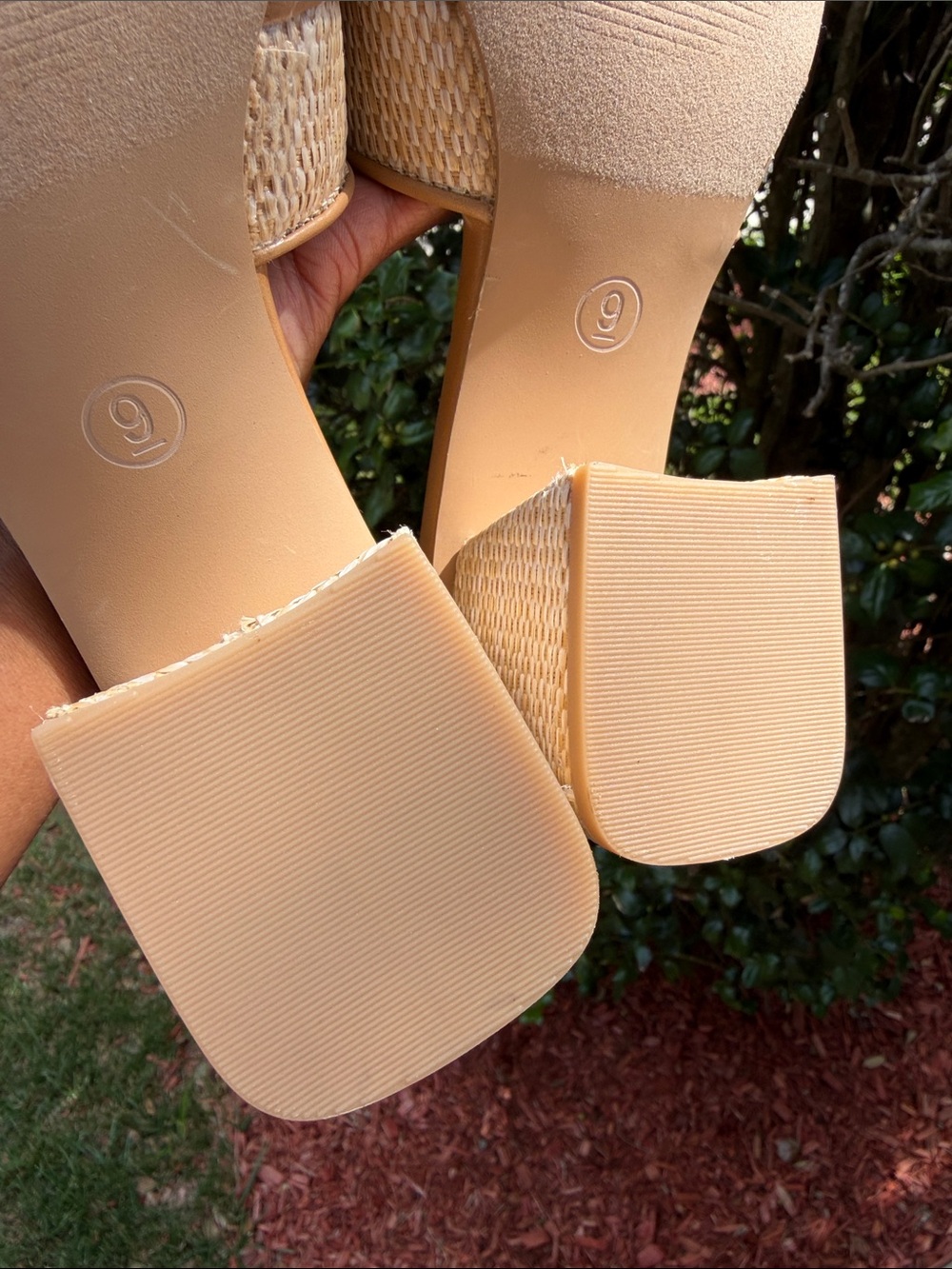 a new day Tan Woven Block Heel Slide with Crystal Buckle - Picture 10 of 12